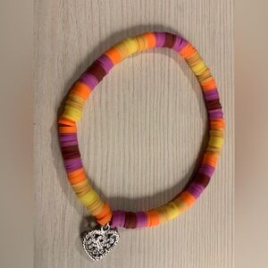 Colorful Beaded Ankle Bracelet with Charm